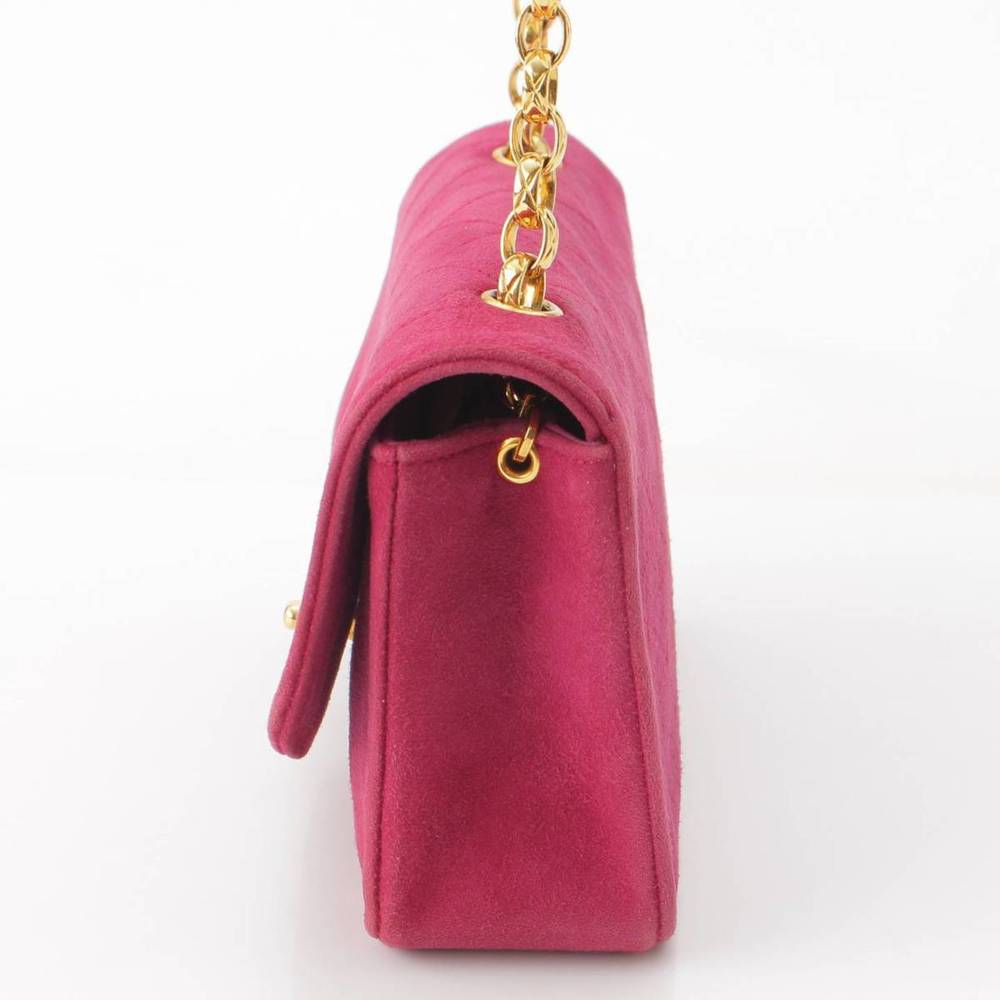 Chanel Flap Single Chain Purple Matelasse Diana Suede Bag
